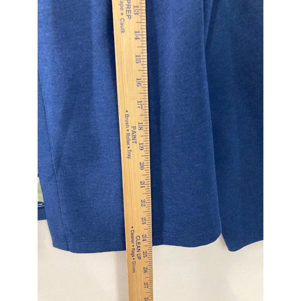 New Chico's Reversible Ponte Jacket size Large/2 Indigo Blue Floral Soft Preppy‎